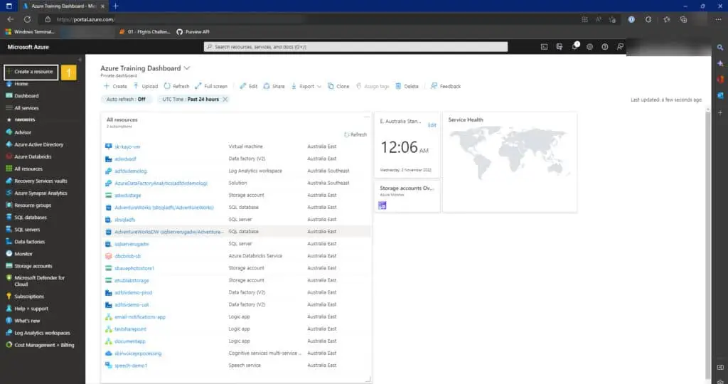 Azure portal create resource azure-portal-create-resource