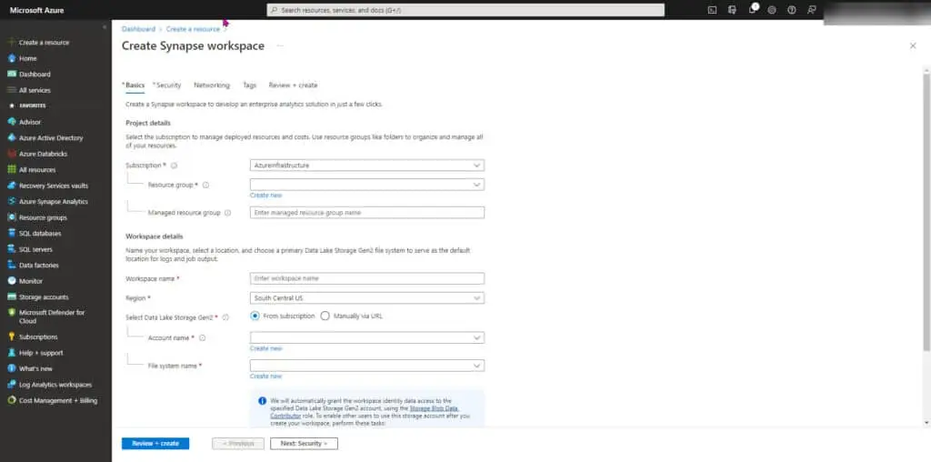 Create syanpse resource create-synapse-resource