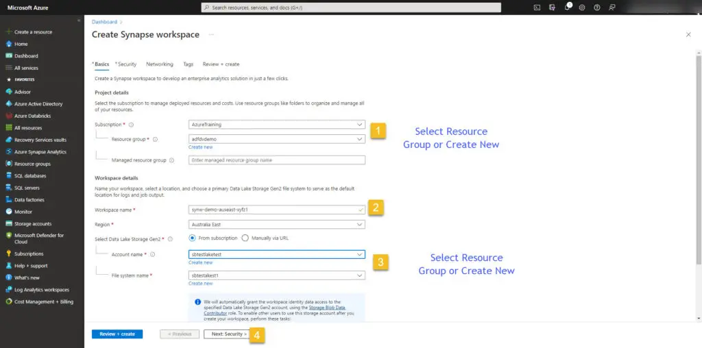Synapse resource basic synapse-analytics-info