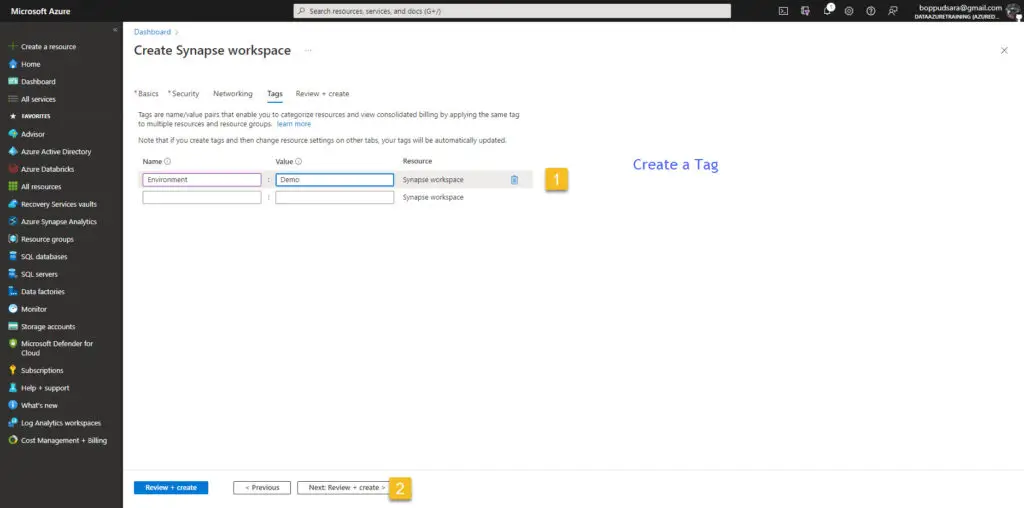 Synapse resource tags synapse-analytics-resource-tags