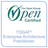 Certification badge for TOGAF Enterprise Architecture Practitioner